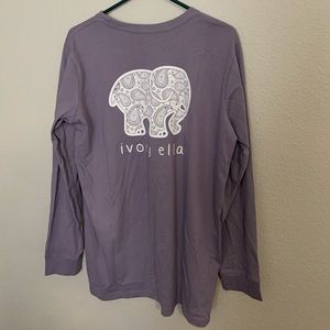 Ivory Ella Purple Long Sleeve Pocket Tee